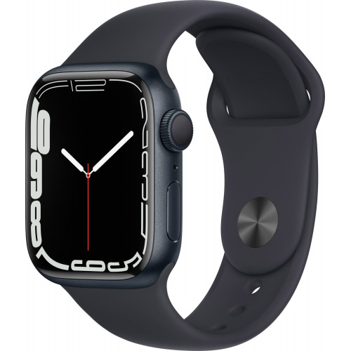 Apple Watch Series 7 GPS 41mm Midnight Aluminum Case With Midnight Sport Band (MKMX3) 